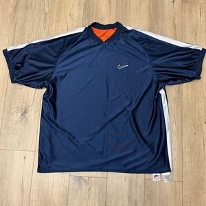 Nike Men's Dark Blue and Orange Double-Faced Fabric Jersey